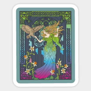 Celtic Woman (pink, blue, green) Sticker